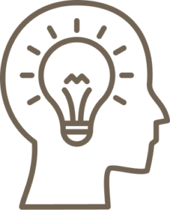 Lightbulb idea in person's head