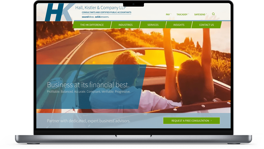 Hall Kistler Website on Computer