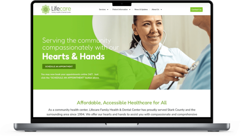 Lifecare Website on Computer